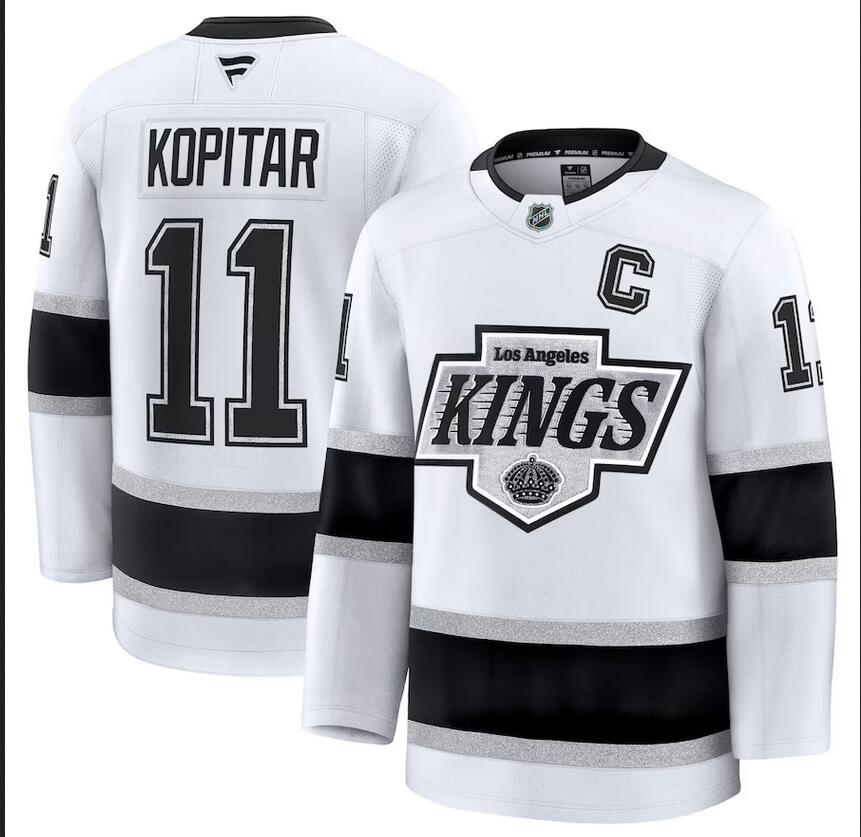 Men Los Angeles Kings Anze Kopitar Fanatics white Home Premium 2024 Nike NHL Jersey->customized nfl jersey->Custom Jersey